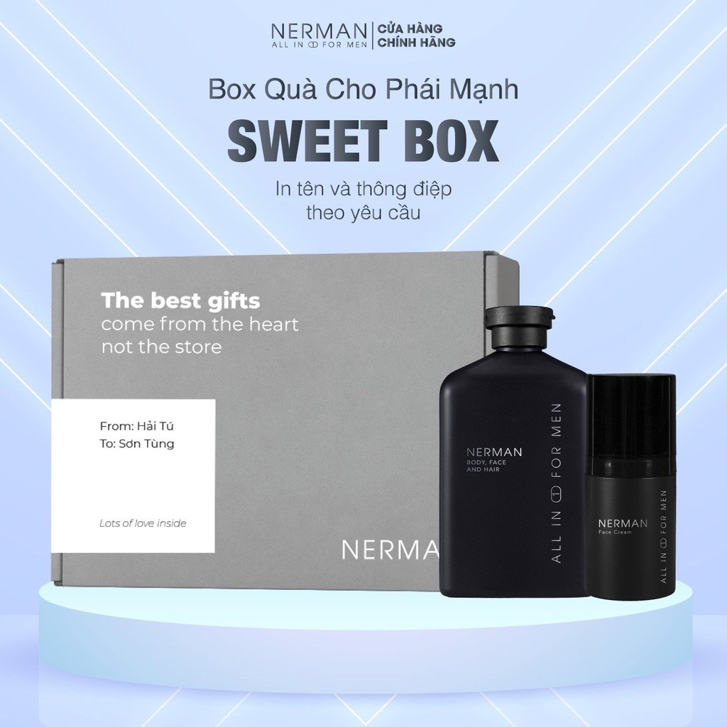 SWEET BOX - Sữa tắm gội hương nước hoa 3in1 350ml & Kem dưỡng trắng, giảm thâm, mờ sẹo Perfect Whitening Cream 30ml