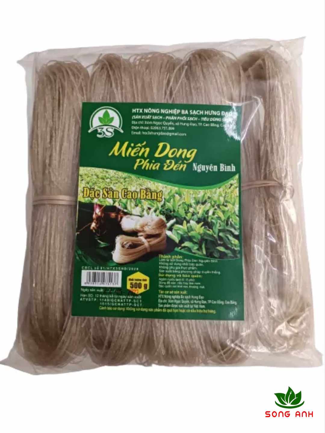 Đặc sản miến dong Phia Đén Nguyên Bình túi 500g dai ngon từng sợi, chuẩn sạch từ sản xuất đến tiêu dùng
