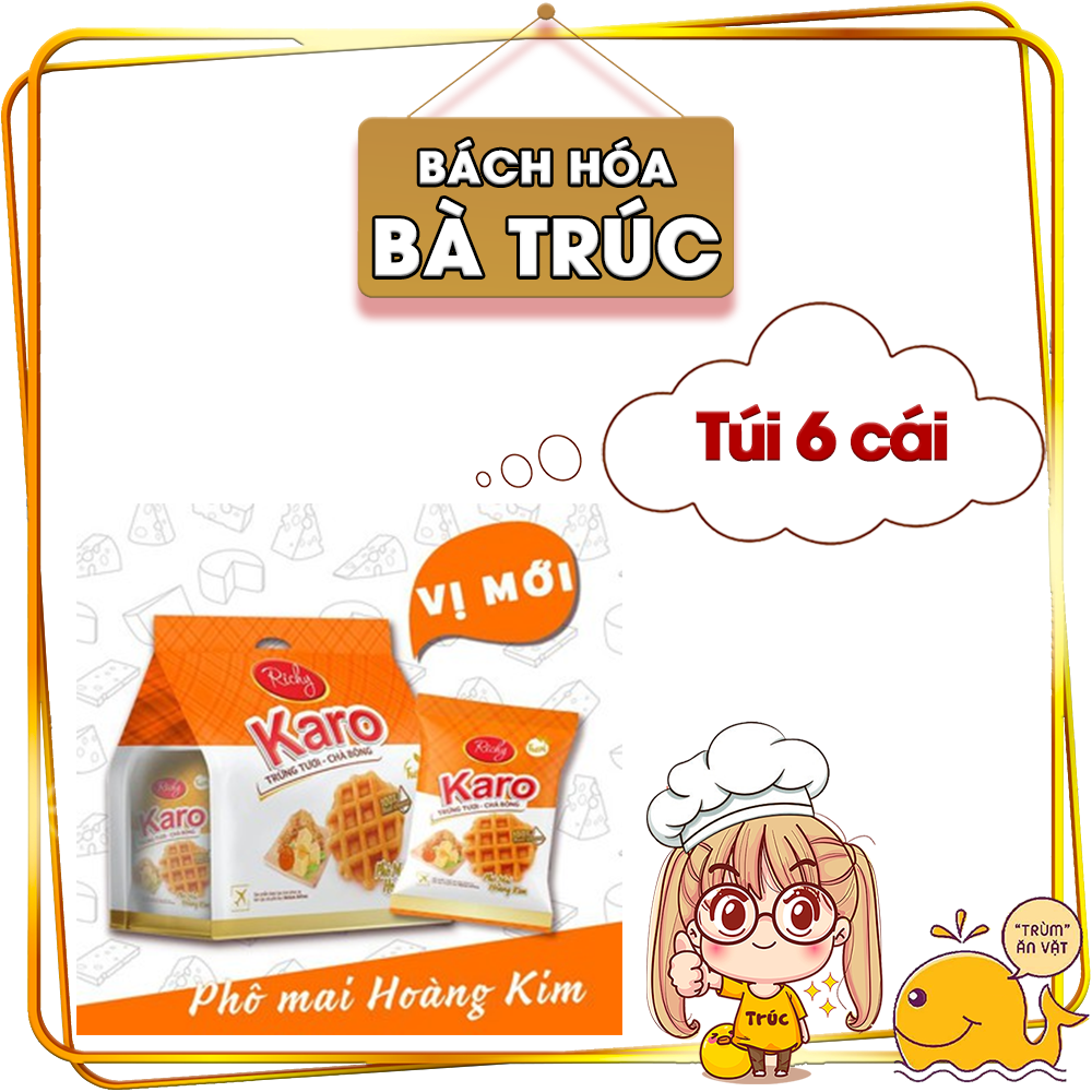 Bánh trứng tươi chà bông Karo Vị Phô Mai Hoàng Kim