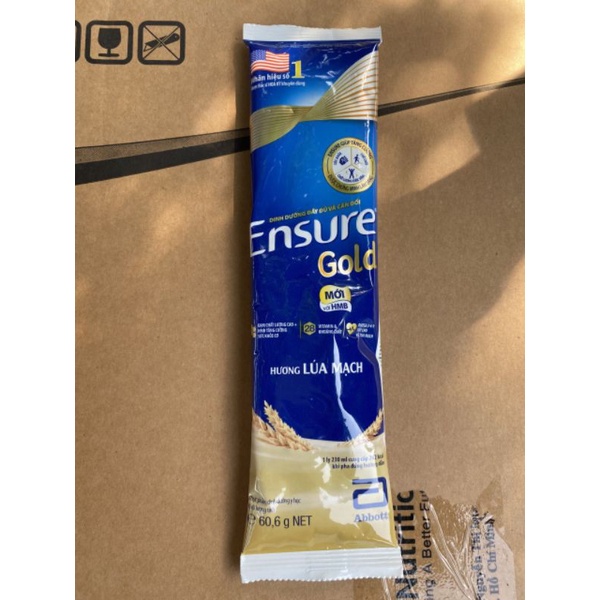 5 gói Sữa Bột Ensure Gold vị lúa mạch - 1 Gói 60.6g  Hàng khuyến mãi Sữa Abbott)