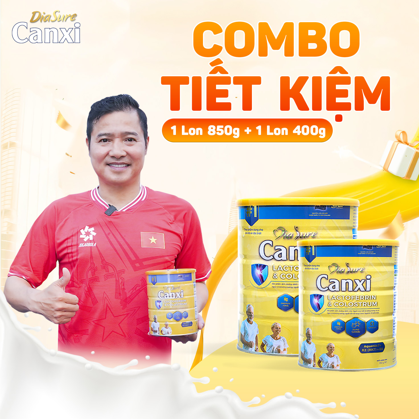 Combo Tiết Kiệm, Sữa Non Diasure Canxi Xương Khớp - Bổ Sung Canxi Nano Phòng Chống Loãng Xương Viêm Xương Khớp Hương Vani