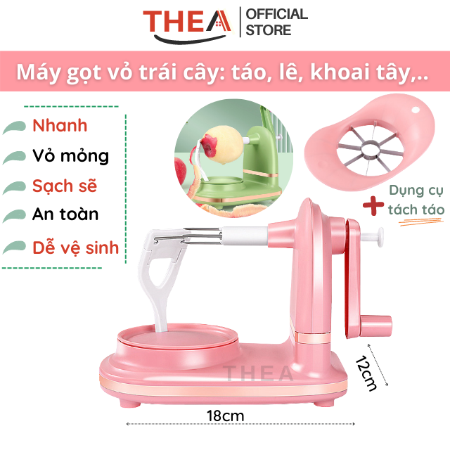 Dụng cụ gọt vỏ trái cây táo, lê, khoai tây, ổi, kèm dụng cụ tách hột ,máy gọt vỏ trái cây nhanh, an toàn, sạch sẽ - THEA