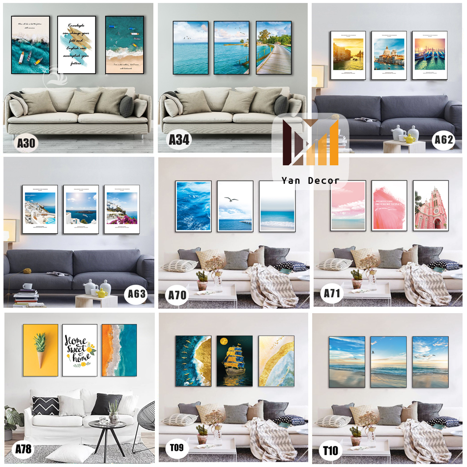Bộ 3 bức tranh biển ,tranh treo tường,tranh canvas