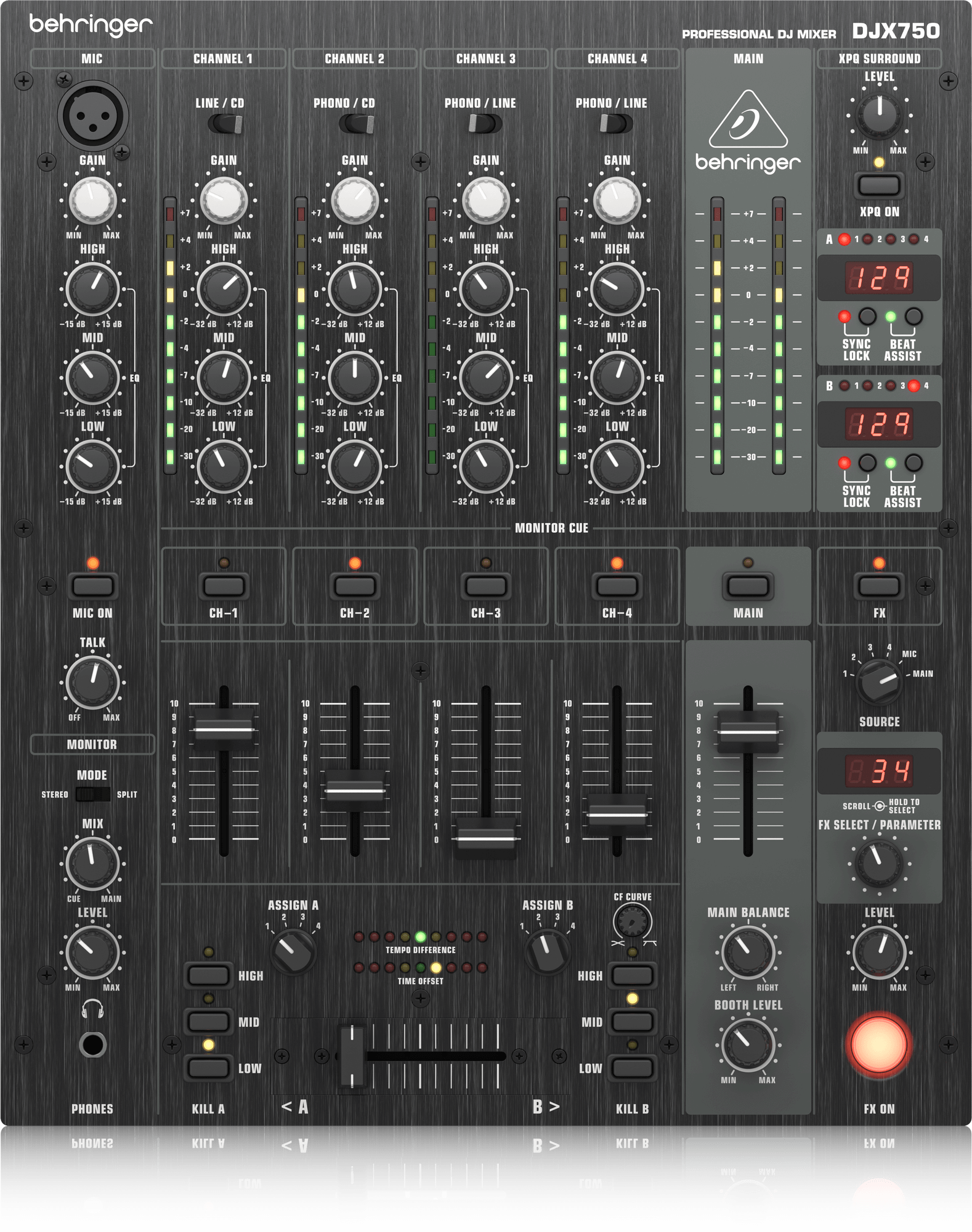 Máy trộn dj pro mixer djx750