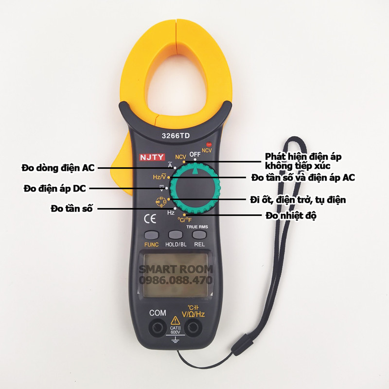 Ampe kìm dòng njty 3266td đo tụ,tần số, nhiệt độ,điện trở, điện áp