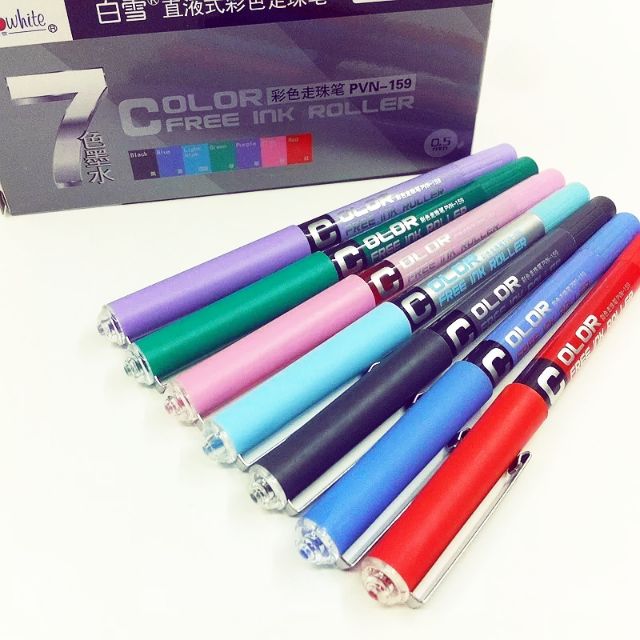Combo 7 Bút viết mực gel đi nét gồm 7 màu