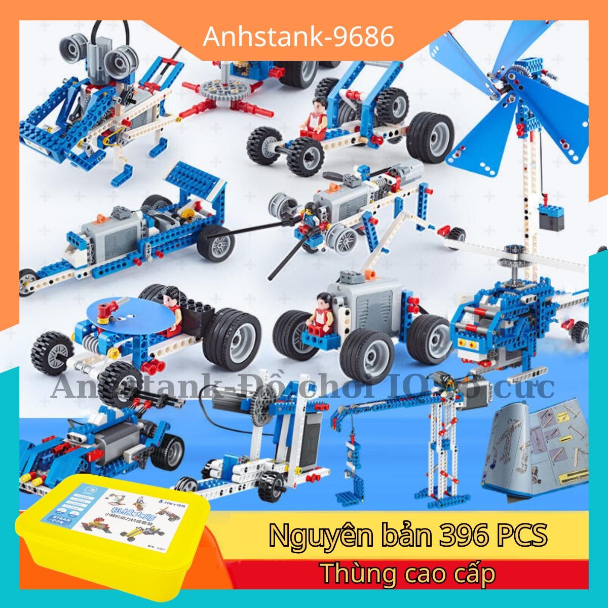 Bộ đồ chơi 9686 Kỹ sư cơ khí có SÁCH IN MÀU 156 trang 24 Món chuẩn format Đan Mạch 396 chi tiết Full thùng tương thích technic education Bảo hành 1 đổi 1 động cơ 1 tháng