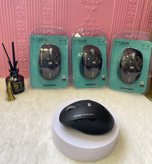Chuột Mouse không dây SIMETECH V7300B Bluetooth v5.0, Wireless 2.4GHz, Pin