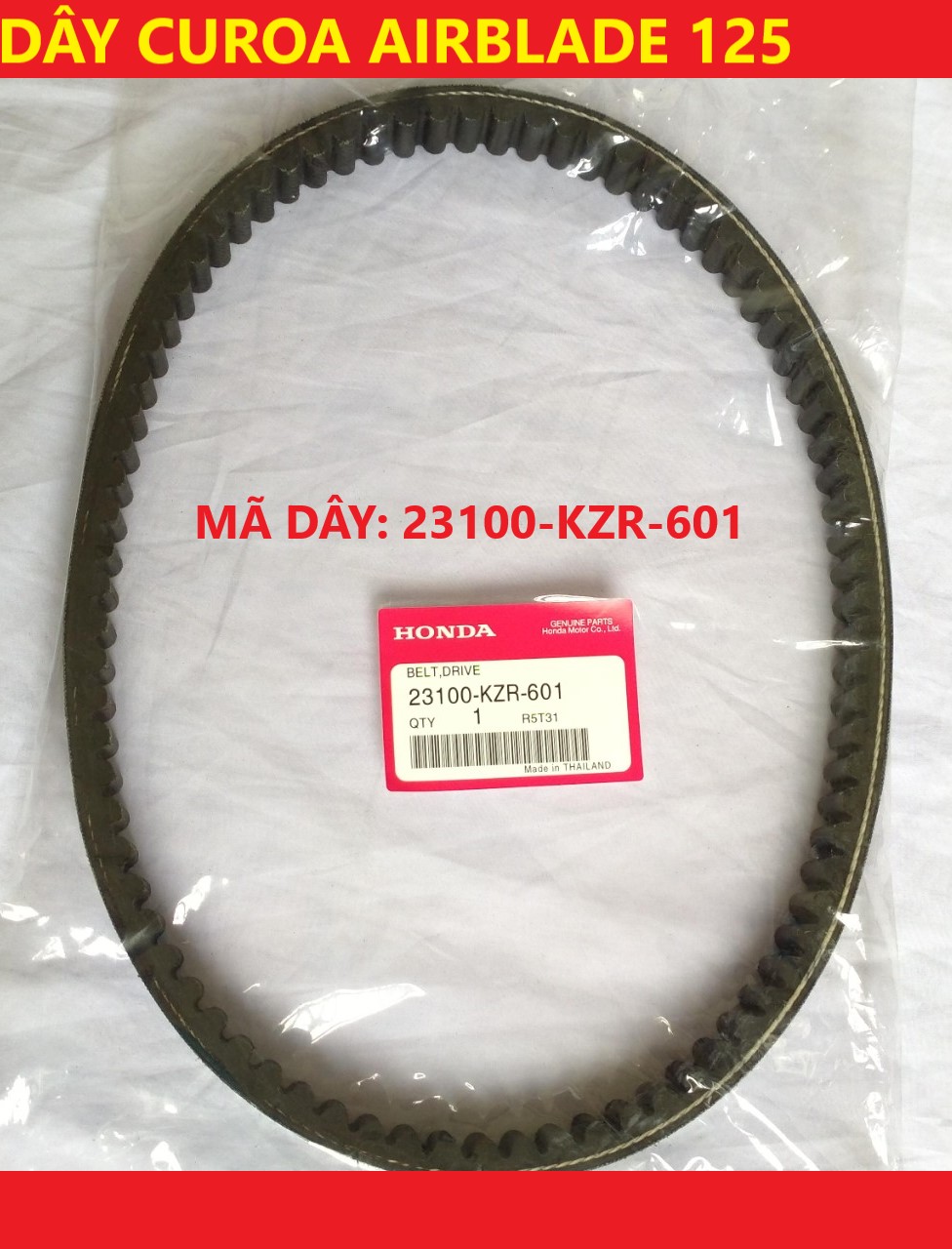 Dây curoa honda ab125/ airblade125. Dây đai xe ab125, airblade125 zin thái