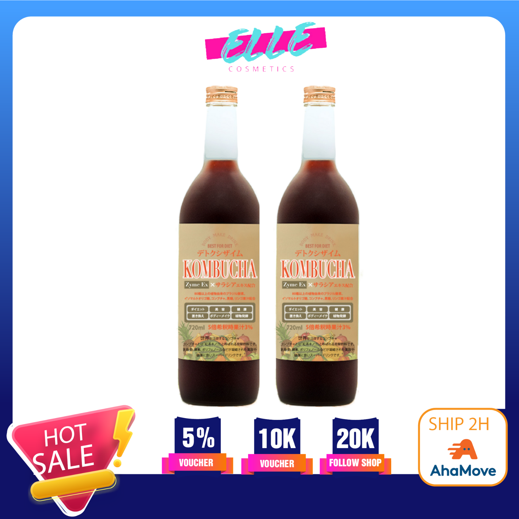 Trà men vi sinh detox Kombucha Zyme EX giúp thải độc đẹp da
