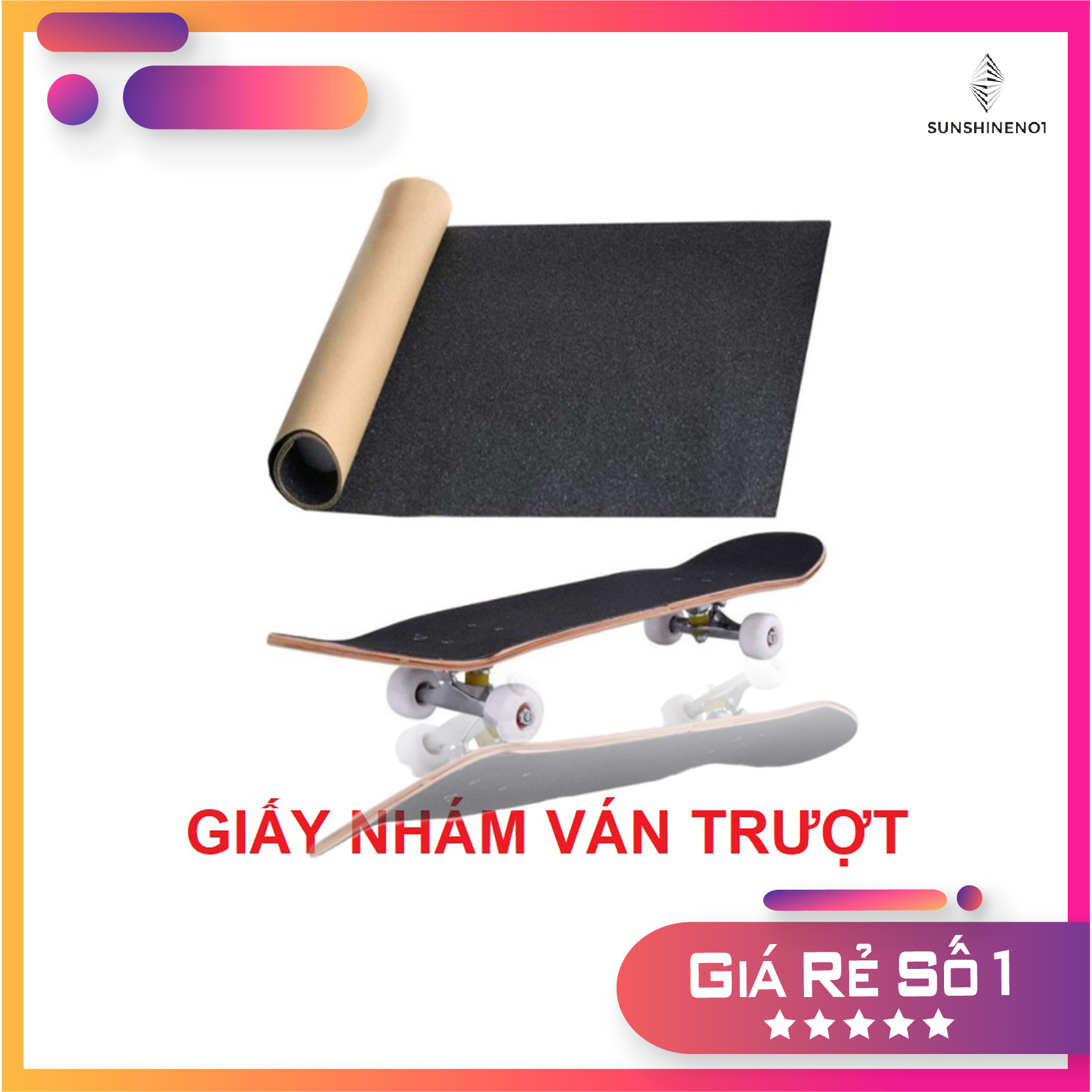 Giấy nhám (Grip) Ván trượt Skateboard Chính hãng - Siêu dính - Siêu chuyên nghiệp