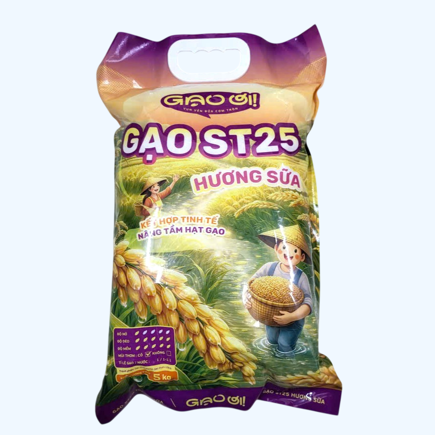 GẠO ƠI -- TÚI 5 Kg -- GẠO ST25 HƯƠNG SỮA Rice
