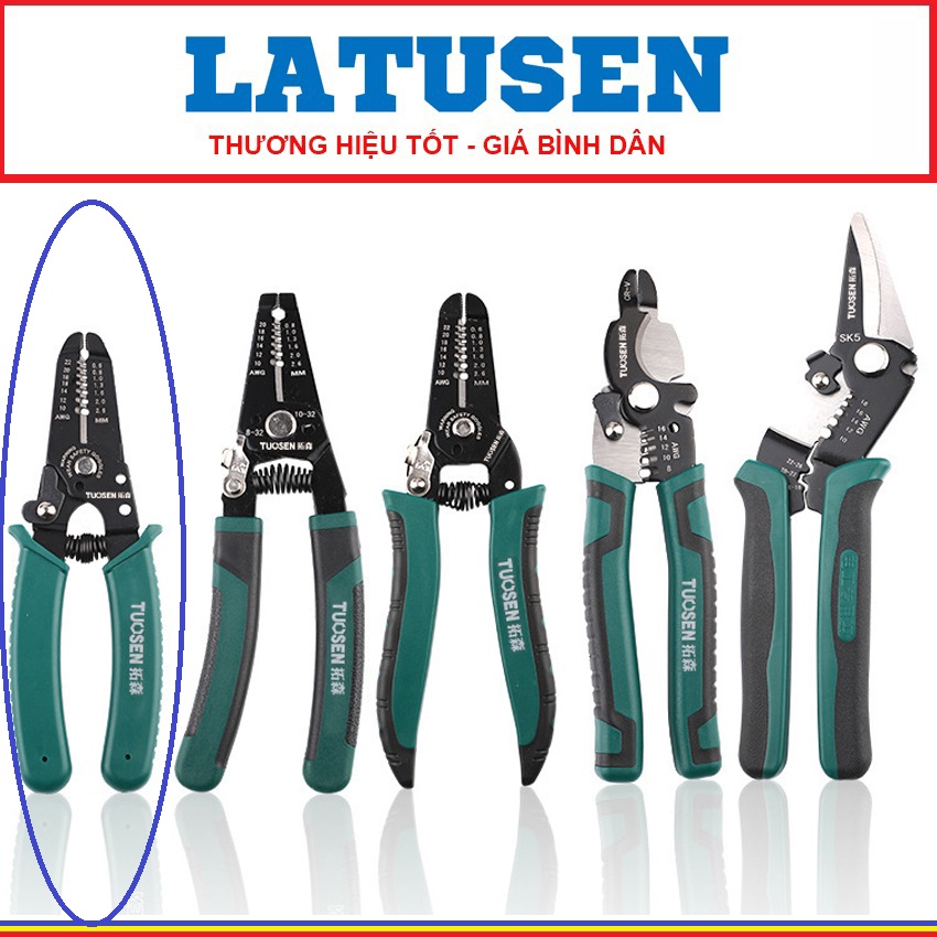 Kìm tuốt dây điện, bấm cos đa năng, tự động TUOSEN / Tuo Sen