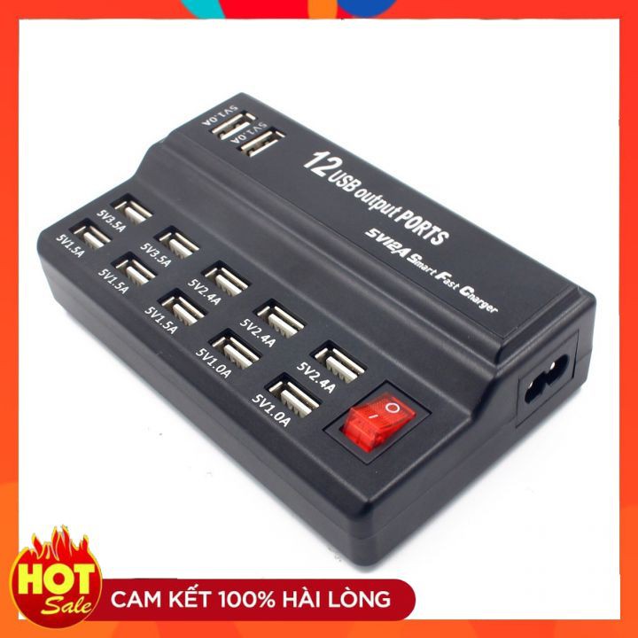 Ổ cắm usb 12 cổng sạc điện thoại di động & máy tính bảng