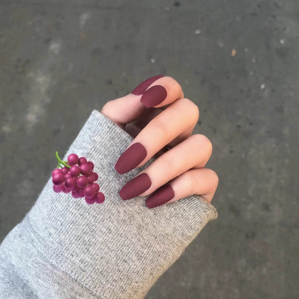 Móng giả nhám thiết kế -  Nailbox Chubby - Móng xinh K30 - 3 màu Đỏ Nho