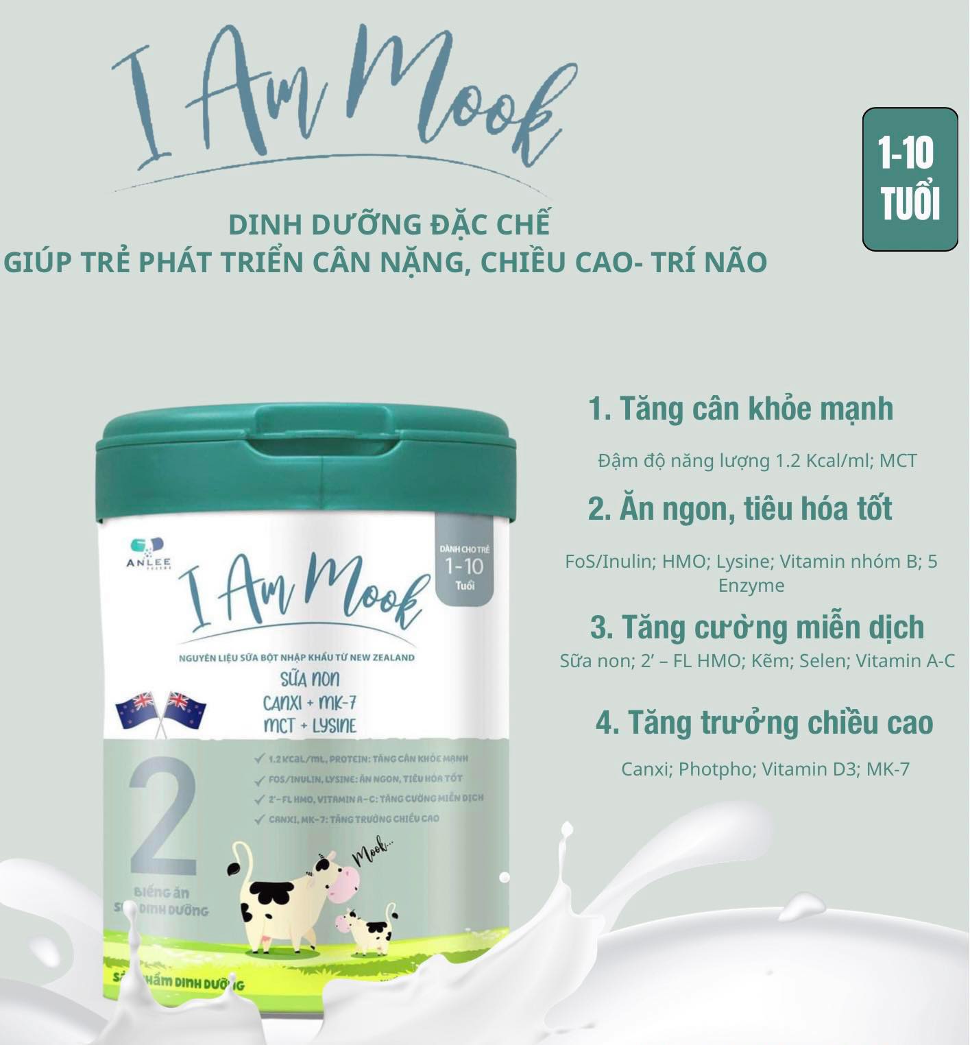 Sữa i am mook số 2 dành cho trẻ từ 1 tuổi trở lên.