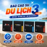 Bao Cao Su Du Lịch Feelex Hộp 3 Chiếc Nhỏ Gọn - Siêu Mỏng Gân Gai, Nhiều Gel Bôi Trơn, Kéo Dài Thời Gian Thuận Tiện Du Lịch Và Trải Nghiệm Mới