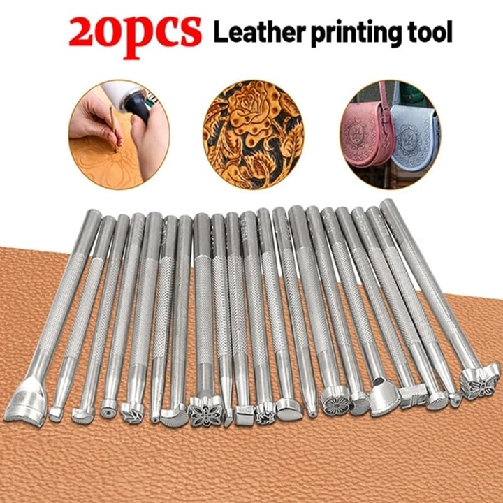 Khắc da - đục da họa tiết 20 món - dụng cụ làm đồ da thủ công