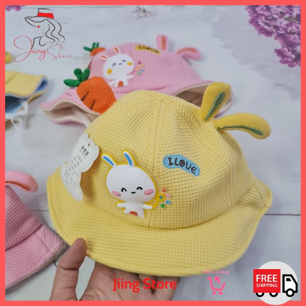 Nón trẻ em hình thỏ mềm mại, Nón tai bèo, nón lưỡi trai trẻ em Jiing Store 2-4 tuổi