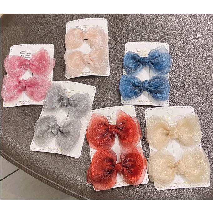 Set 2 kẹp tóc nơ cho bé đáng yêu thời trang
