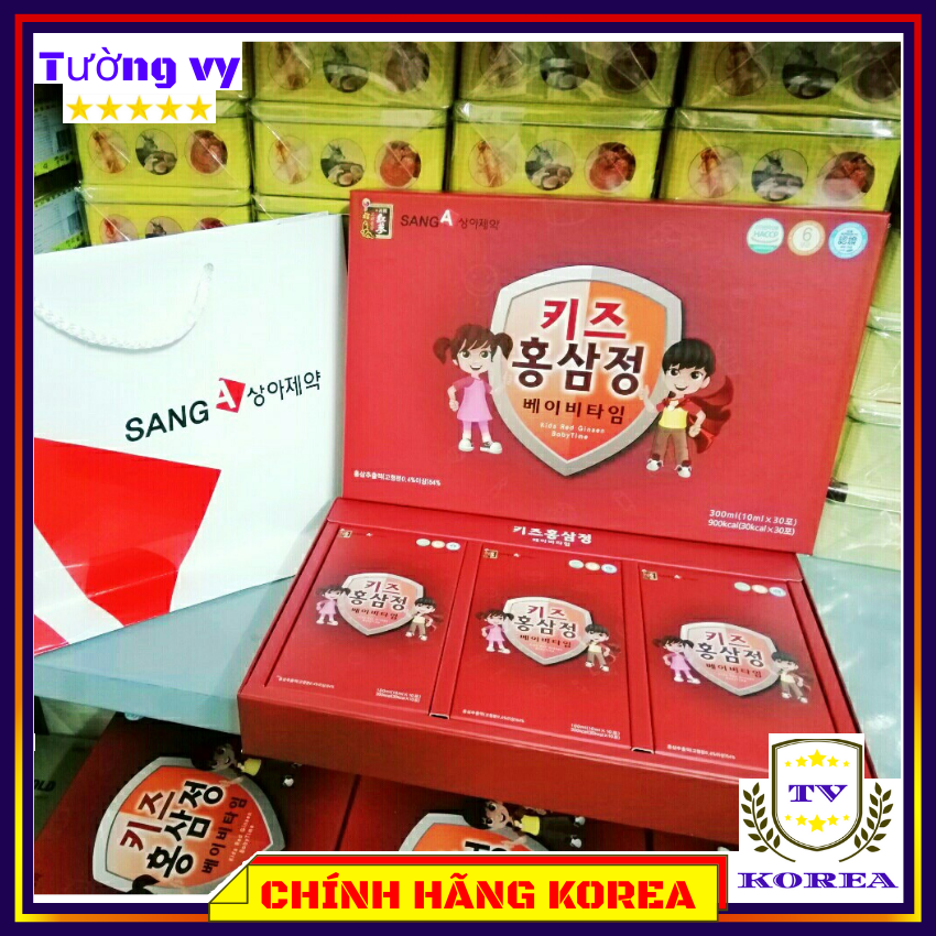 Hồng sâm baby Sanga hàn quốc, hộp 30 gói - Nước sâm trẻ em bổ sung Dha, tăng đề kháng, chiều cao, trí não cho bé, chavykorea