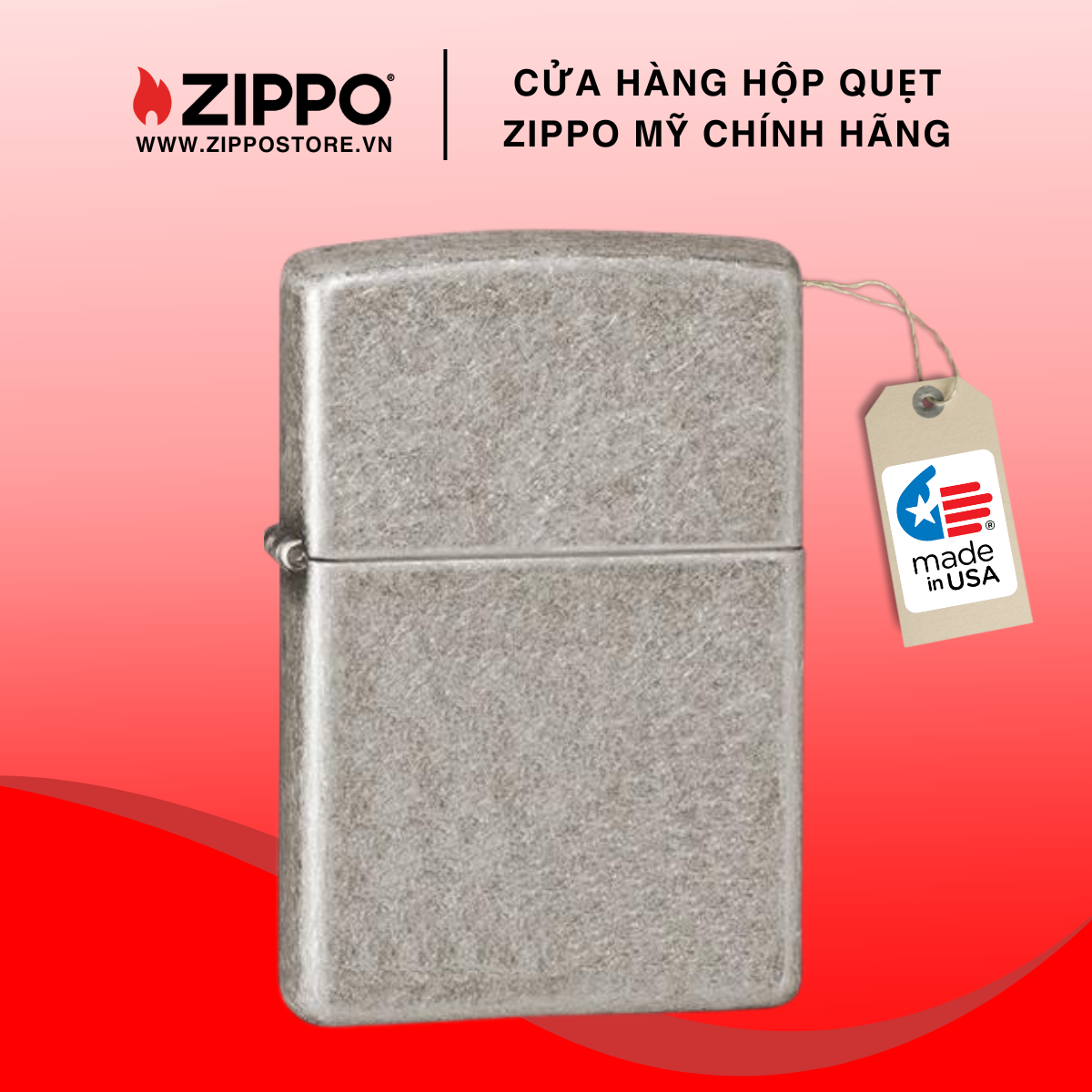 Hộp quẹt zippo armor antique silver plate bạc giả cổ vỏ dày 28973