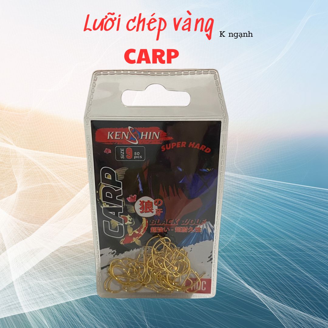 Lưỡi câu chép vàng KENSHIN không ngạnh vỉ 50c