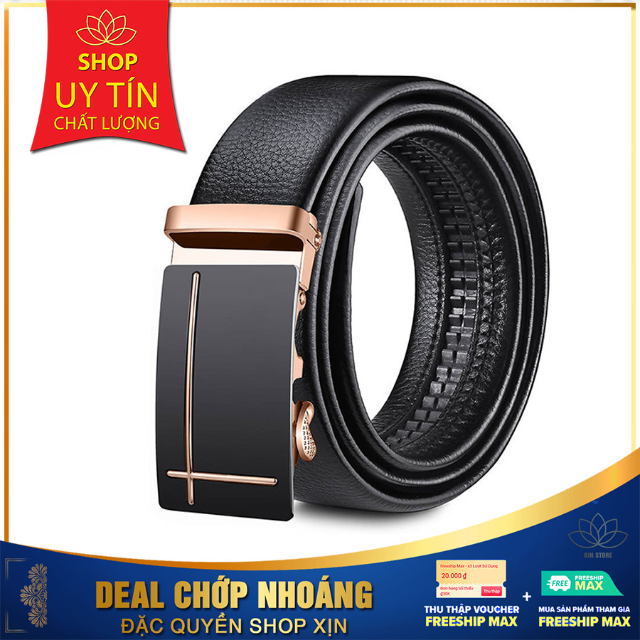 [HÀNG HIỆU] Thắt Lưng Da Nam Khóa Tự Động Cao Cấp Dây Nịt Nam Da Bò 100% Chính Hãng Baellerry Mạ Vàng Bạc Nam Tính TG-2021