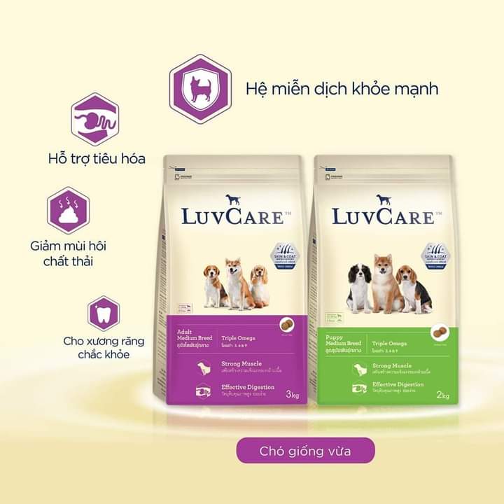 Hạt cho chó giống vừa LuvCare Puppy Medium Breed - Túi 2kg