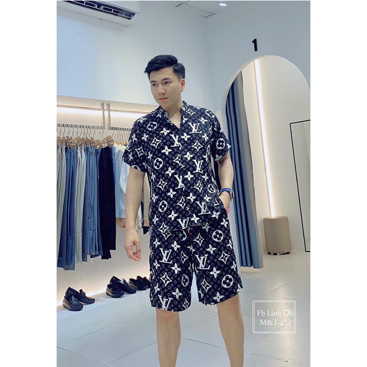 Bộ đồ mặc mùa hè chất lụa, bộ đồ sơ mi lụa cộc tay cổ tàu cực đẹp cực mát