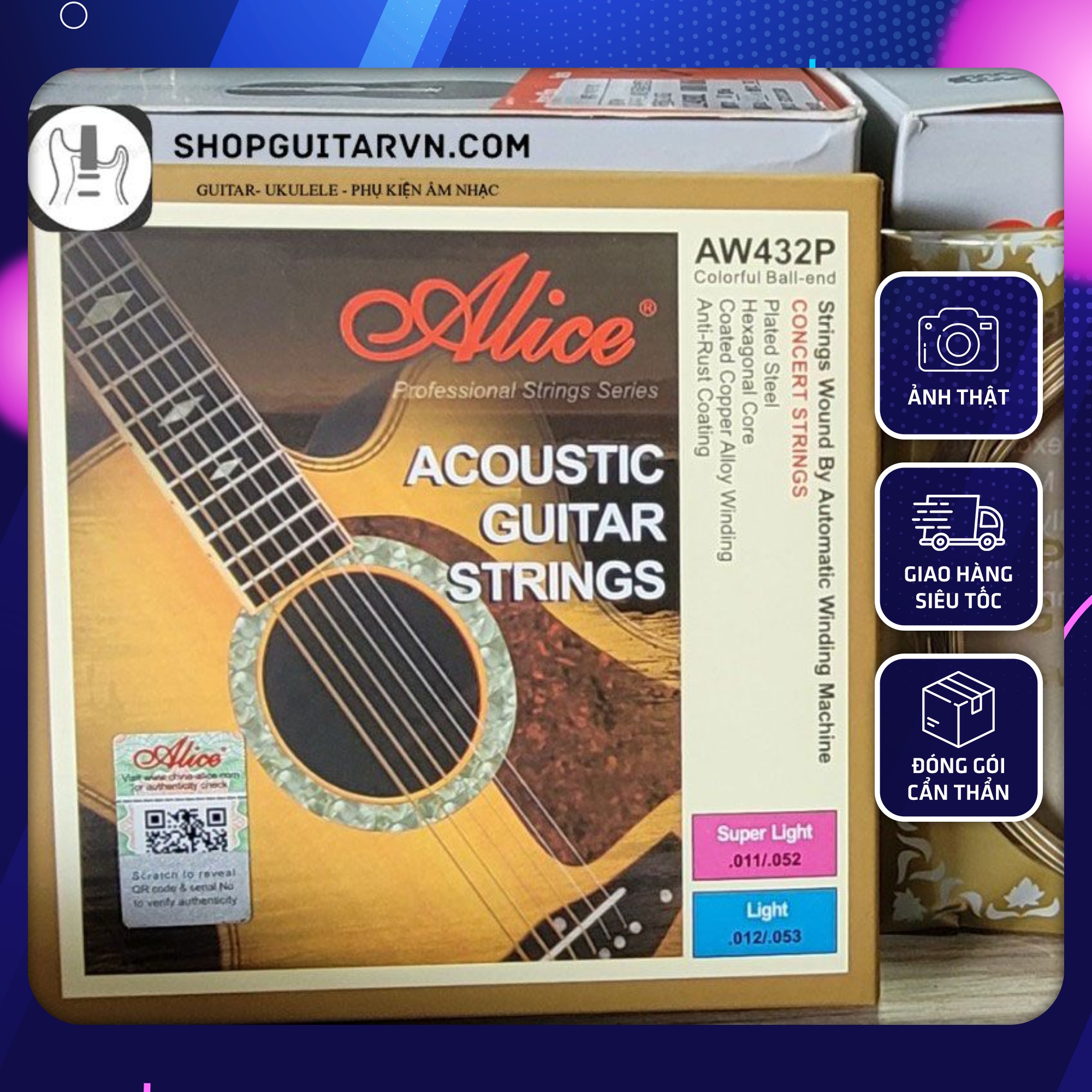 Bộ dây guitar Acoustic alice 432 chính hãng 100% tại Shop Guitar Vn Store