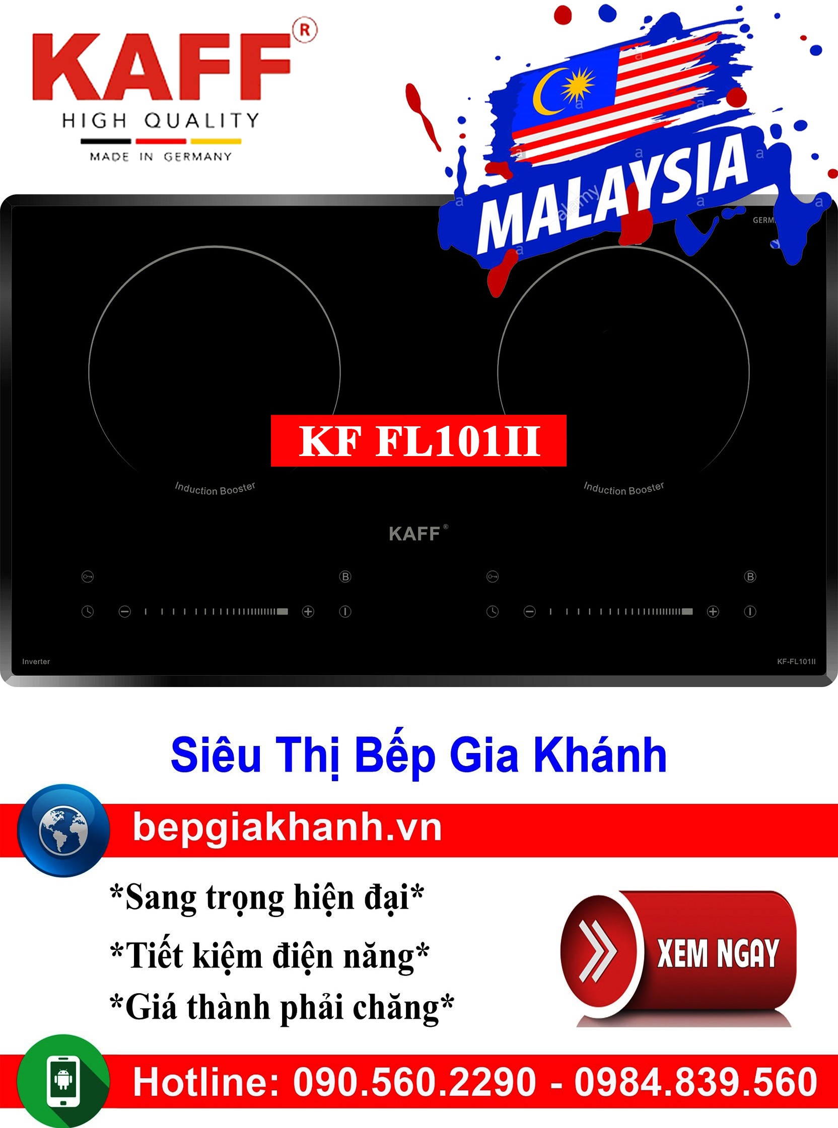 [HCM]Bếp từ đôi cao cấp Kaff KF FL101II nhập khẩu Malaysia bếp từ bếp điện từ bếp từ đôi bếp điện từ đôi bếp từ giá rẻ bếp điện từ giá rẻ bếp từ đơn bep tu don bep tu