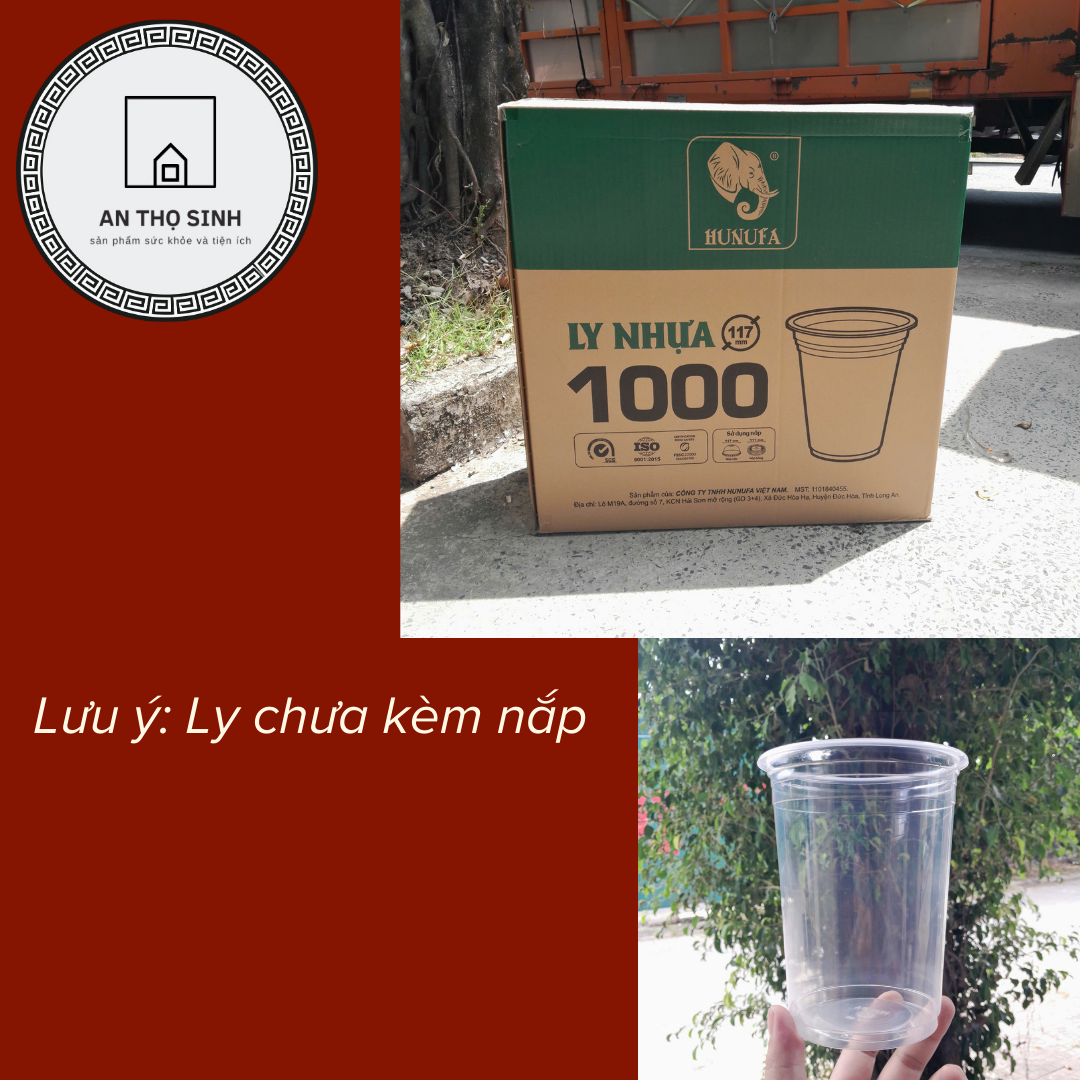 [Thùng 500 cái] Ly nhựa 1L hàng công ty HUNUFA (chưa có nắp), nhựa PP an toàn cho người sử dụng.