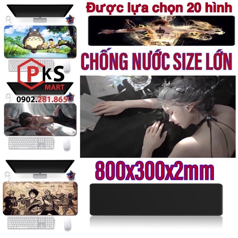 Lót chuột cỡ lớn, pad chuột 800 * 300 * 2mm in 3D đa dạng hình, may viền chắc chắn, được chọn hình - PKSMART - PHỤ KIỆN SỐ 9999