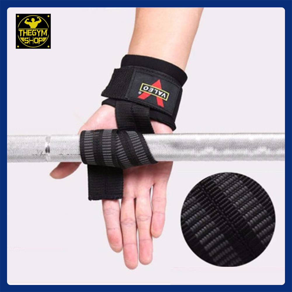 Dây kéo lưng kết hợp quấn cổ tay Valeo Fitness Lifting Straps hỗ trợ tập deadlift thể hình, gym, dây kéo tạ, dây hỗ trợ lên xà