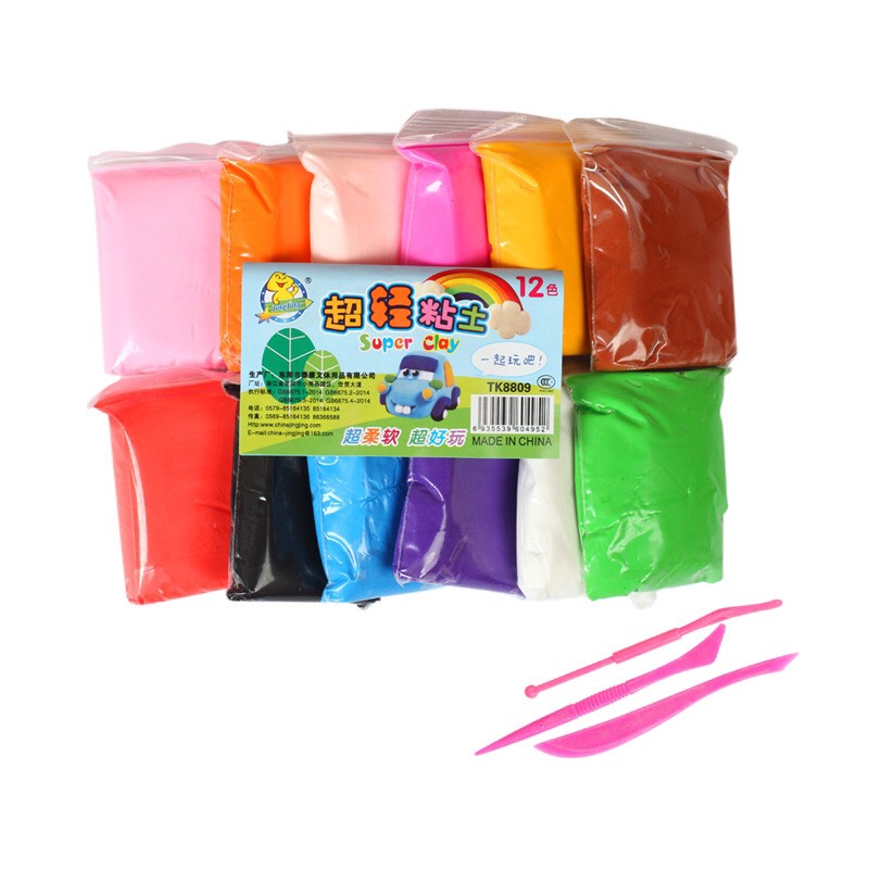 Đất sét Soft Clay tự khô siêu nhẹ tạo hình thủ công màu sắc Neon - gói 12/24/36 màu - Smart Baby