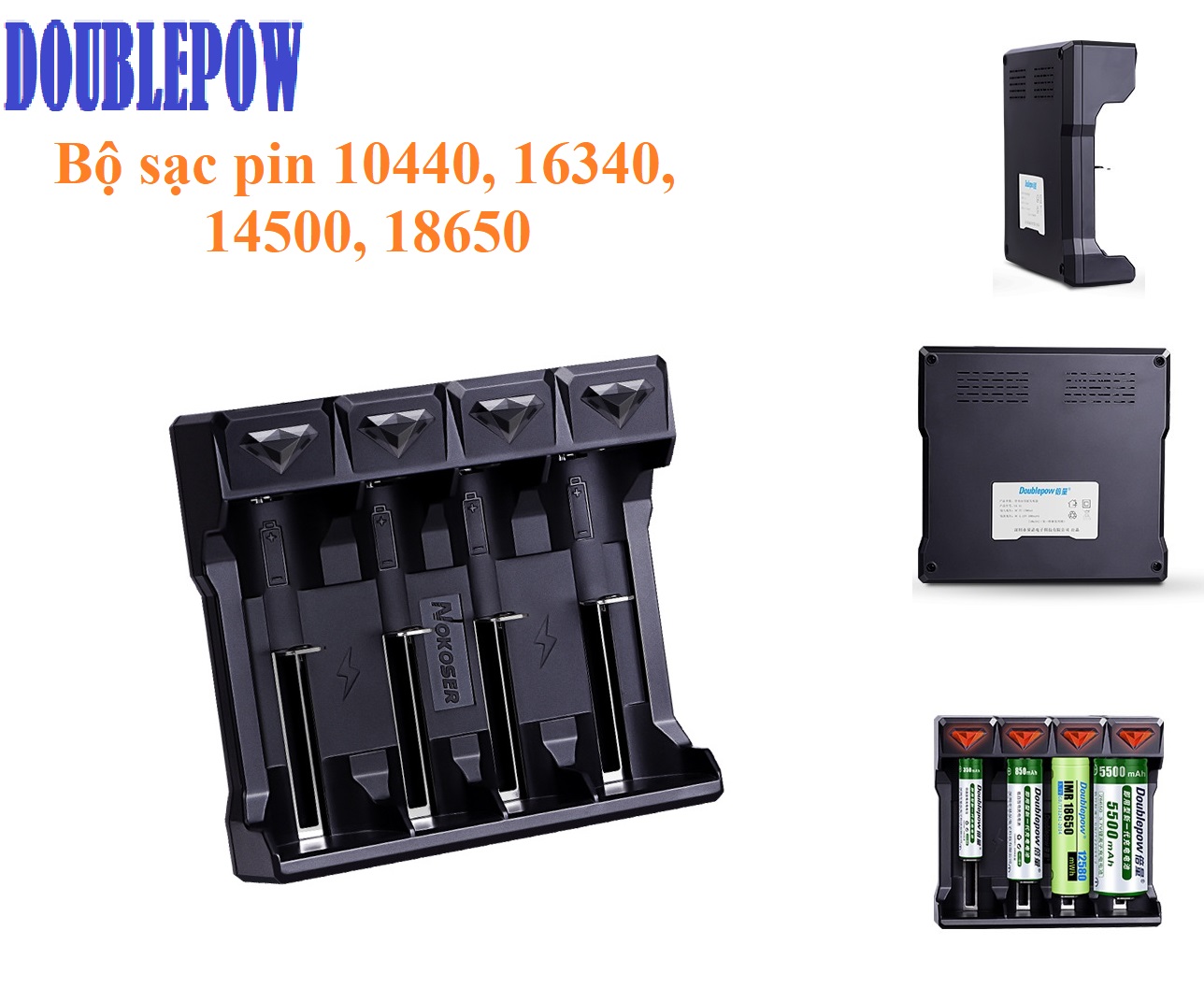 Bộ Sạc Thông Minh 3.7V 4 Khe Cắm 18650 Bộ Sạc Pin Thông Minh USB LED Cho Pin Li-ion 10440/14500/16340/18650/26650/21700
