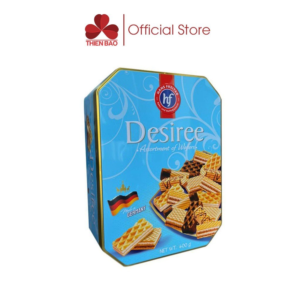 Bánh xốp Hans Freitag Desiree Assortment of wafers hộp thiếc 400g