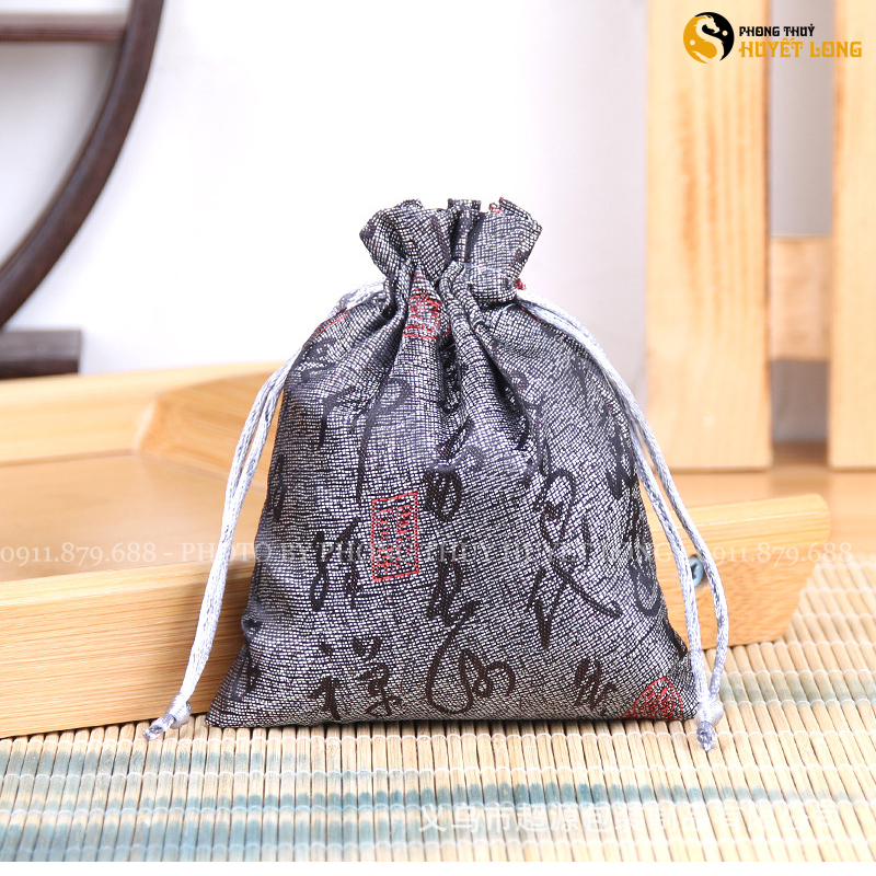 Túi Gấm Phong Thủy 10x13cm, Túi Gấm Đựng Hạt Gỗ, Trang Sức, Vòng Tay