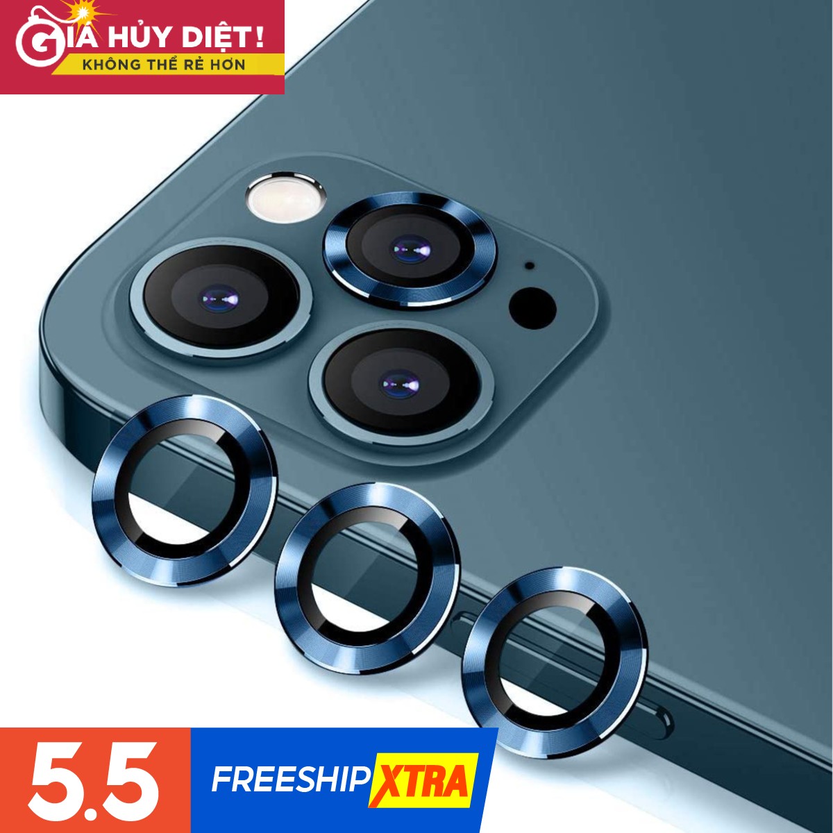 Cường Lực Camera Kuzoom chính hãng,sang trọng cực chất,giá rẻ dành cho Iphone 11/11Pro/11Promax, Iphone 12/12mini/12Pro/12Promax - Ngọc Huy Store