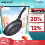 Chảo chống dính siêu bền Sunhouse SBD20-24-26-28-30B - Chống dính 2 lớp - Tay cầm cách nhiệt - Vân đá truyền nhiệt tốt