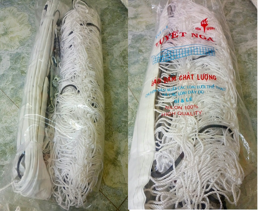 LƯỚI BÓNG CHUYỀN TIÊU CHUẨN THI ĐẤU Có Dây Cáp Sắt Căng Lưới chất lượng cao - LƯỚI BÓNG CHUYỀN TOÀN THẮNG - TUYẾT NGA