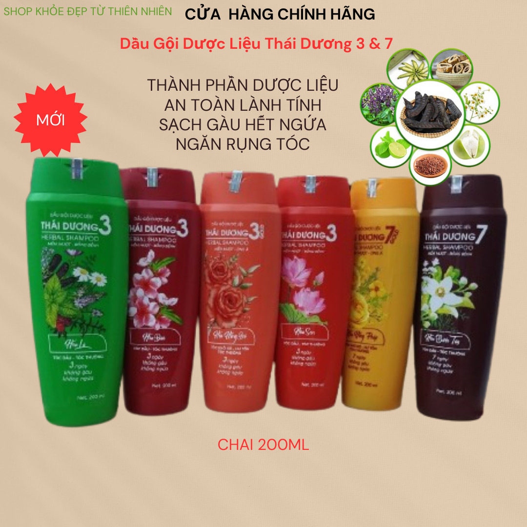 Dầu Gội Dược Liệu Thái Dương 3 Và 7 - sạch gàu, hết ngứa, ngăn ngừa rụng tóc - Sao Thái Dương, AT Boutique Cute