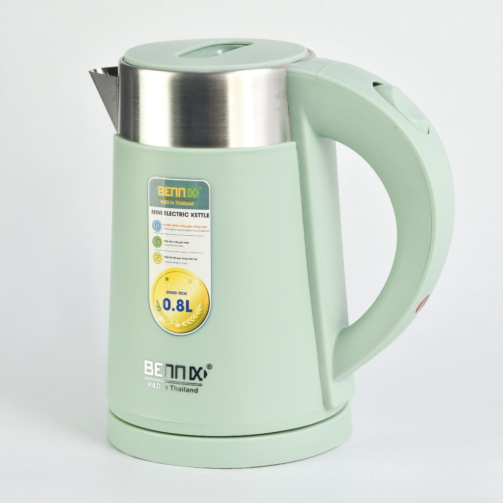 Ấm điện siêu tốc mini bennix thái lan bn-008ek 0.8l màu xanh bảo hành 12 tháng