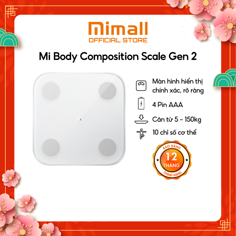 Cân điện tử Xiaomi Body Composition Scale 2 - Cảm biến hình chữ G - Chip BIA chính xác cao - 13 chỉ số thành phần cơ thể