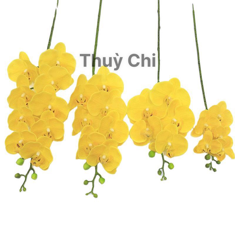Hoa Giả,Hoa Lụa - Hoa Lan Hồ Điệp 9 Bông thân đốm giống thật 100% - Shop hoa Thuỳ Chi