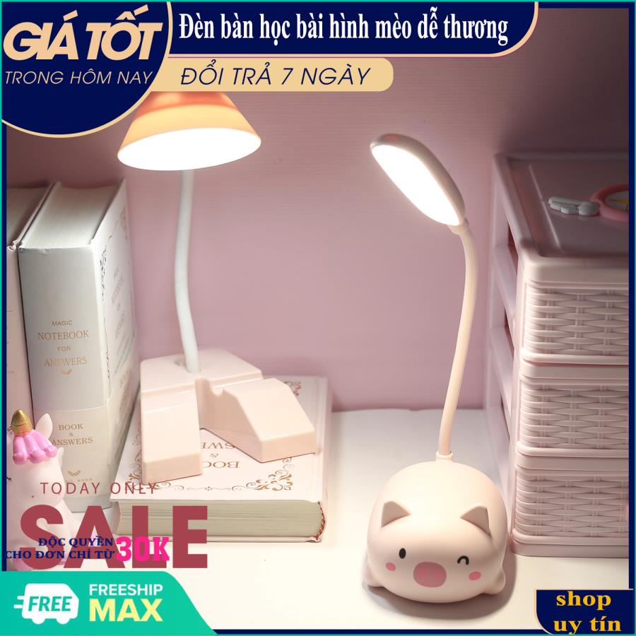 Đèn LED Để Bàn, Đèn Học Để Bàn Mini Hình Thú Dễ Thương - Đèn Bàn Học Bài Hình Mèo Dễ Thương YW9093 - Đèn Học Để Bàn Hỗ Trợ Thị Lực Chống Cận Cho Trẻ Sử Dụng Công Nghệ Hiệu Ứng Ánh Sáng Vàng Chống Cận Không Làm Khô Da