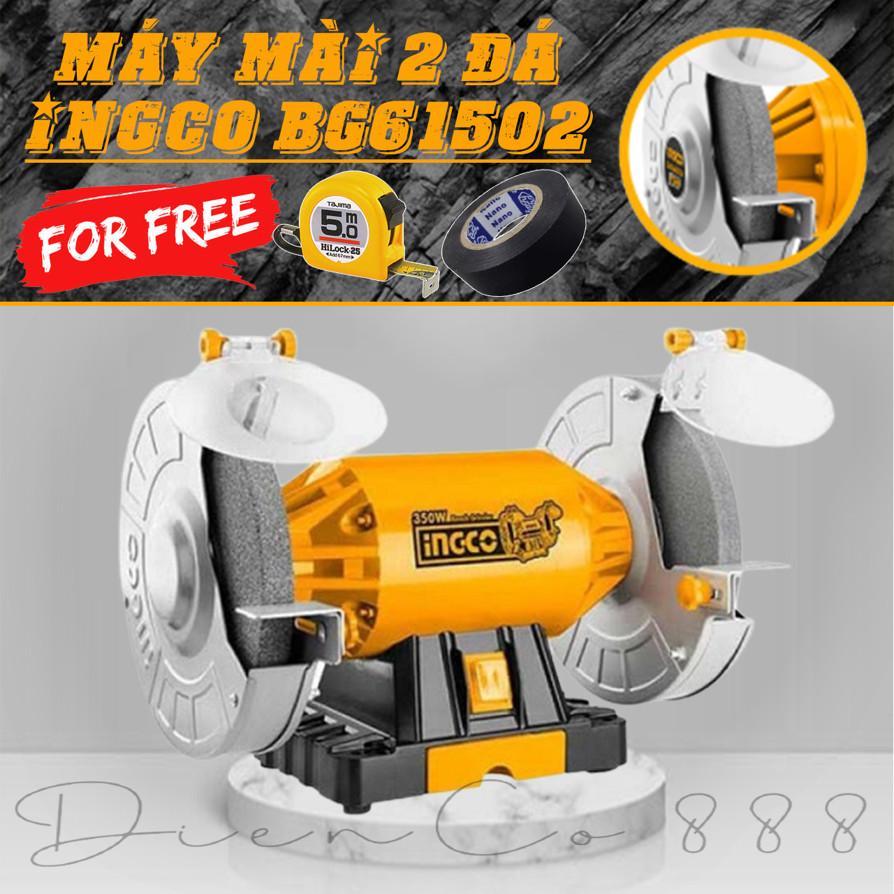 Máy mài 2 đá 150mm ingco bg61502 150w
