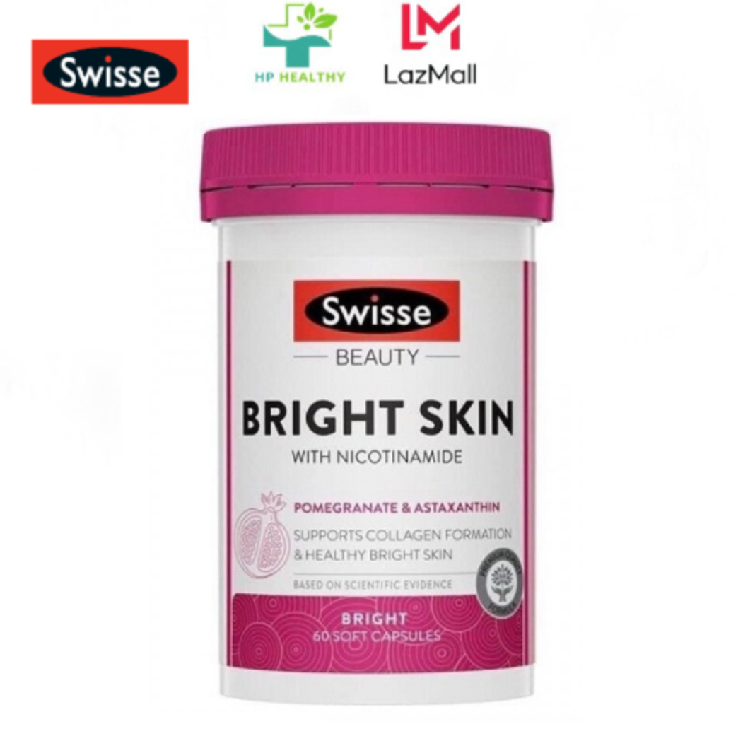 Viên Uống Hỗ Trợ Trắng Da Swisse Beauty Bright Skin Của Úc, 60 viên