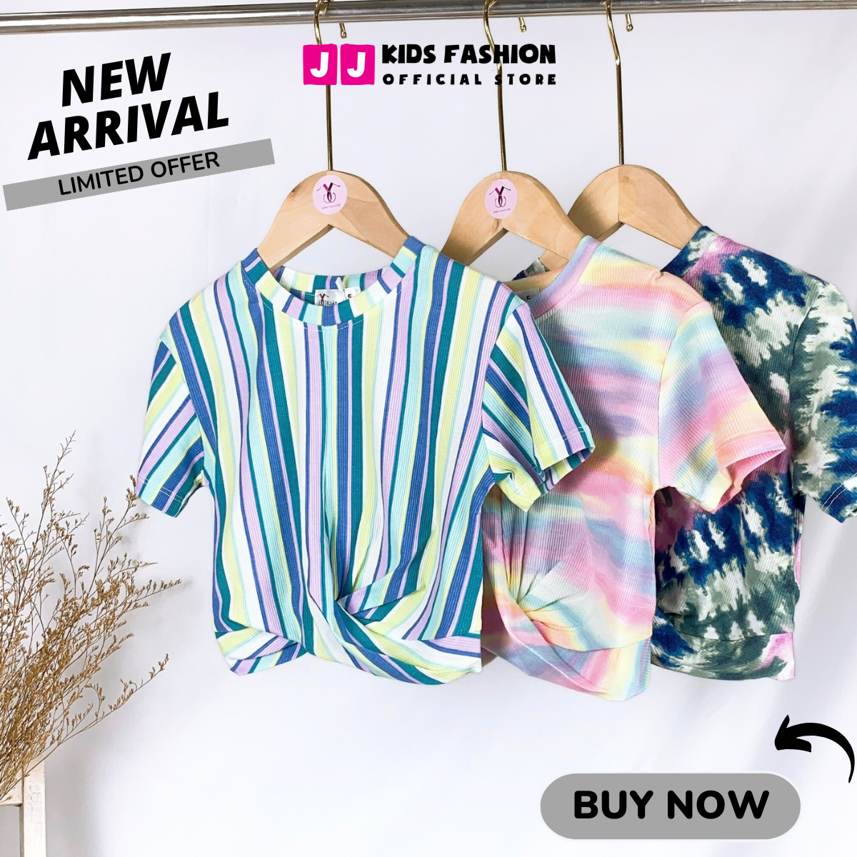 Áo thun croptop cho bé gái, áo phông croptop bé gái cao cấp cộc tay full size | FREESHIP MAX - JJ Kids Fashion